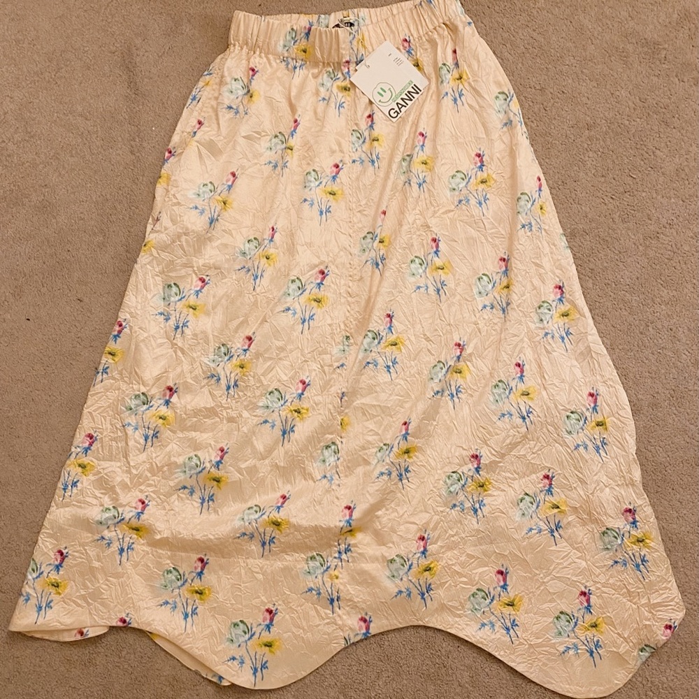 SATIN MIDI SKIRT